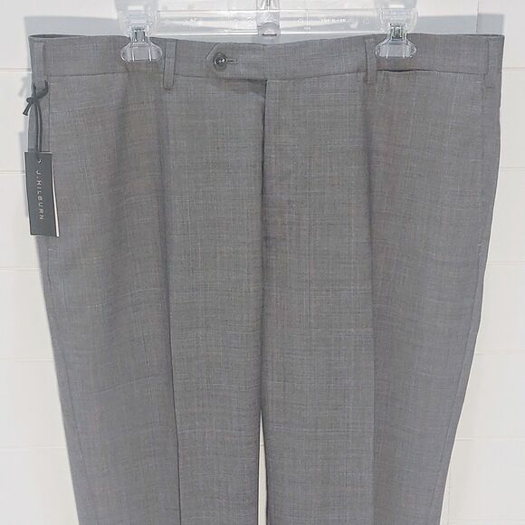 J Hilburn Men's 38x31 Reda 1865 Italian Wool Super 130's Dress Pant Gray NEW! - Picture 3 of 14